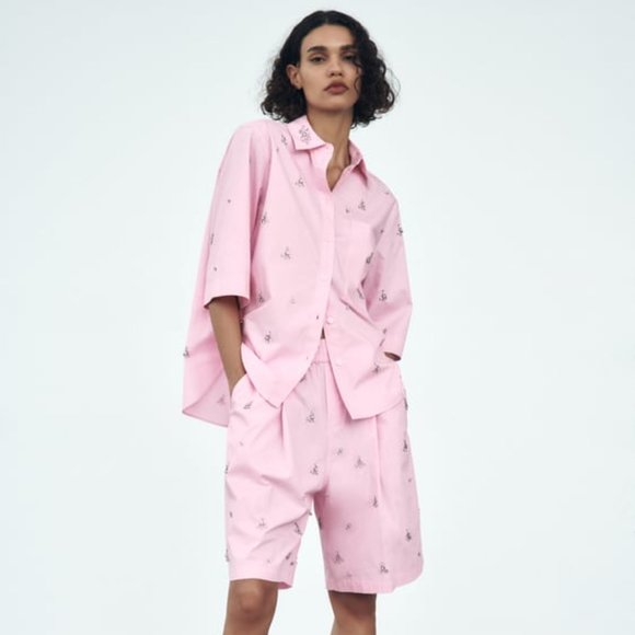 🦋 BLOGGERS FAVORITE 🦋 ZARA JEWELED BERMUDA SHORTS SIZE M - Picture 5 of 15